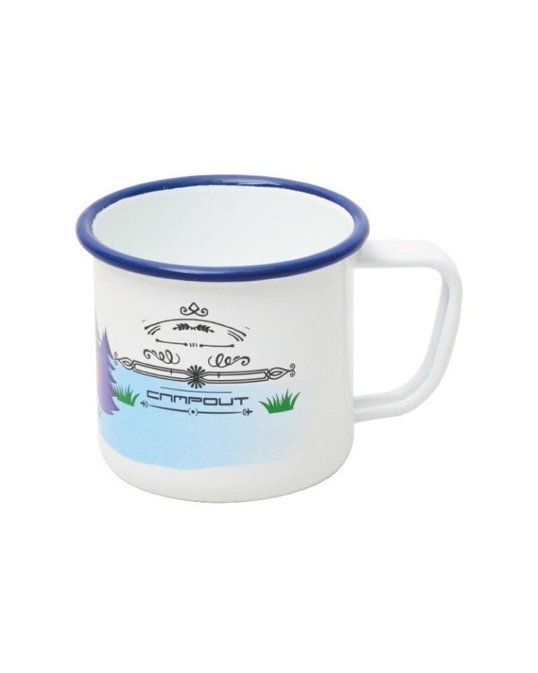 NURGAZ Campout Emaye Kupa Bardak (Beyaz-Çadır)