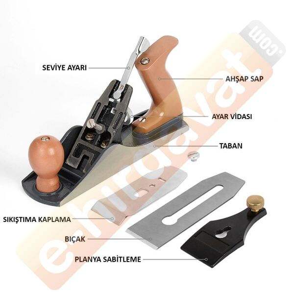 WORKPRO WP252001 230MM Ahşap Saplı Profesyonel Marangoz Ahşap Rendesi