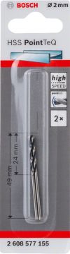 Bosch Aksesuarlar Bosch - HSS-PointeQ Metal Matkap Ucu 2,0 mm 2'li