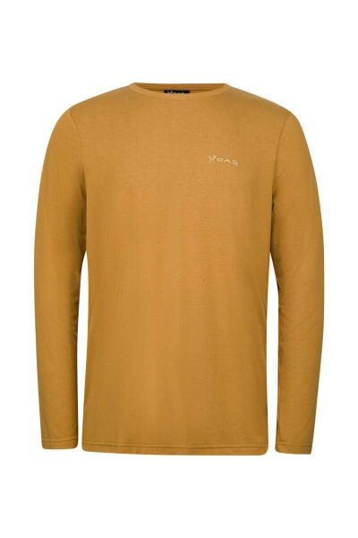 2AS Vernon Uzun Kollu Viloft Erkek T-Shirt Açık Kahverengi