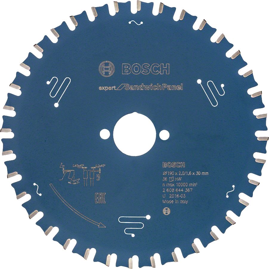 Bosch Expert for Sandwich Panel 190*30 36 Diş