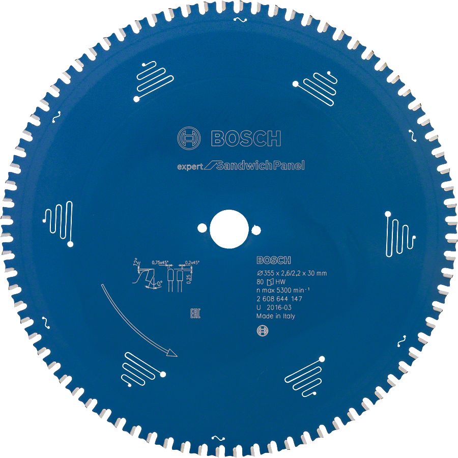 Bosch Aksesuarlar Bosch - Expert Serisi Çelik Levhalı Sandviç Panelleri için Daire Testere Bıçağı 355*30 mm 80 Diş