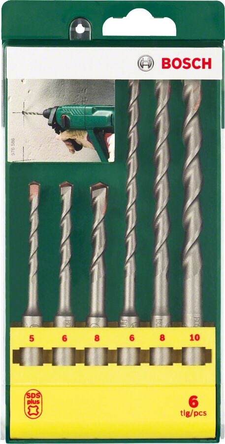 Bosch - SDS-Plus Kırıcı Delici Matkap Ucu Seti 6 Parça (5/6/8x110mm 6/8/10x160mm)