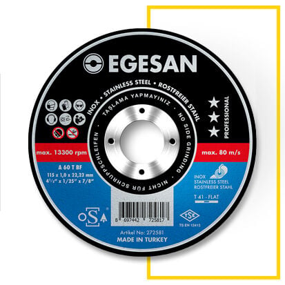 EGESAN 115x1.6 mm Inox Paslanmaz Kesme Taşı