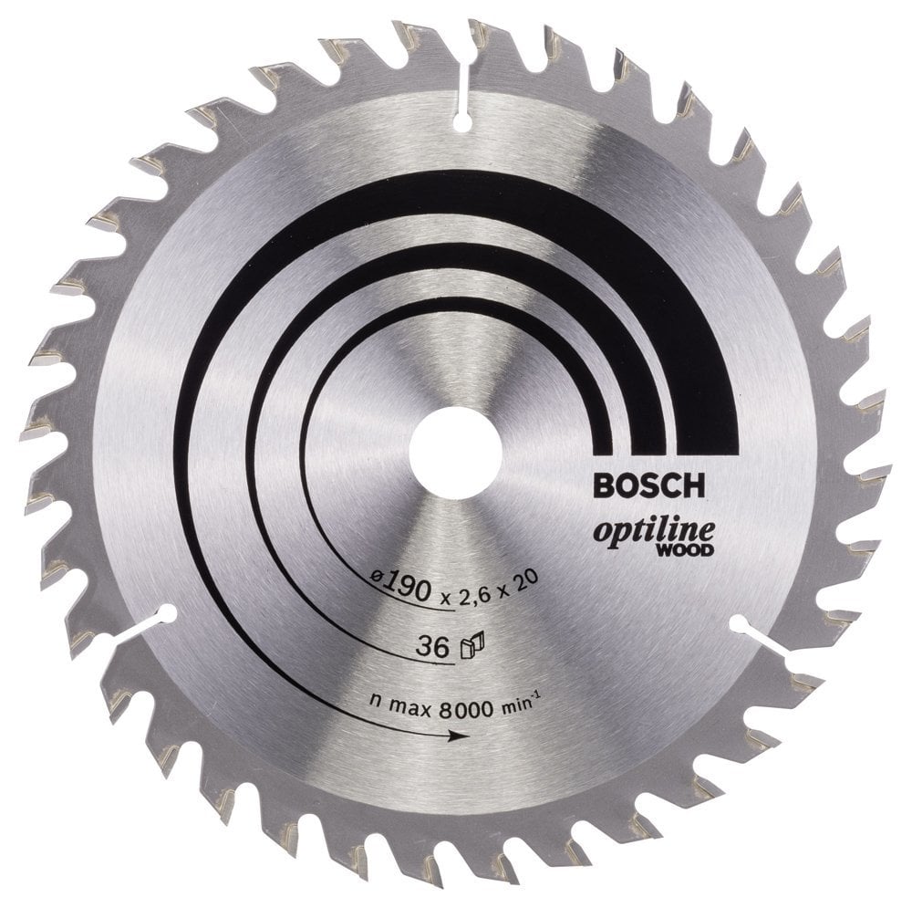 Bosch Aksesuarlar Bosch - Optiline Serisi Ahşap için Daire Testere Bıçağı 190*20/16 mm 36 Diş