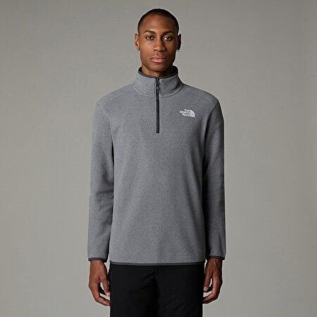 THE NORTH FACE Glacier Yarım Fermuarlı Polar Erkek Gri