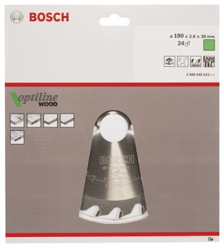 Bosch Optiline Wood 190*30 mm 24 Diş