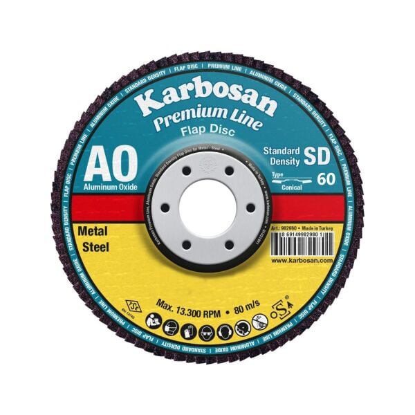 115X22 60 KUM KARBOSAN FLAP DİSK AO 10'lu Paket