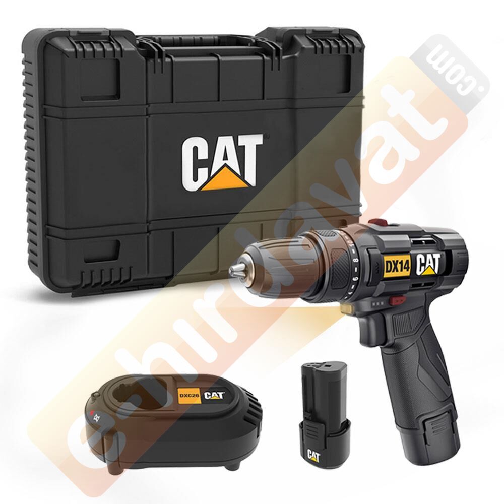 CAT DX14.2 12Volt/2.0Ah Li-ion Çift Akülü Profesyonel Şarjlı Matkap