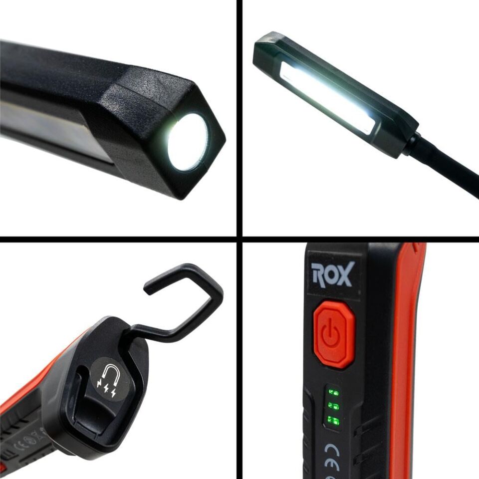 ROX Şarjlı Çok Amaçlı Esnek Boyunlu Çalışma Feneri 1000 Lümen (153ROX0220)
