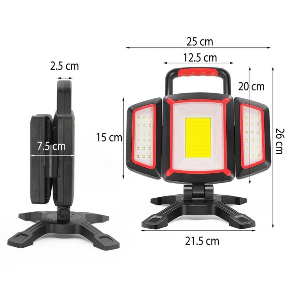 ROX Outdoor Şarjlı Açı Ayarlı  Projektör Çalışma  Led Feneri 2000 Lümen (153ROX0225)
