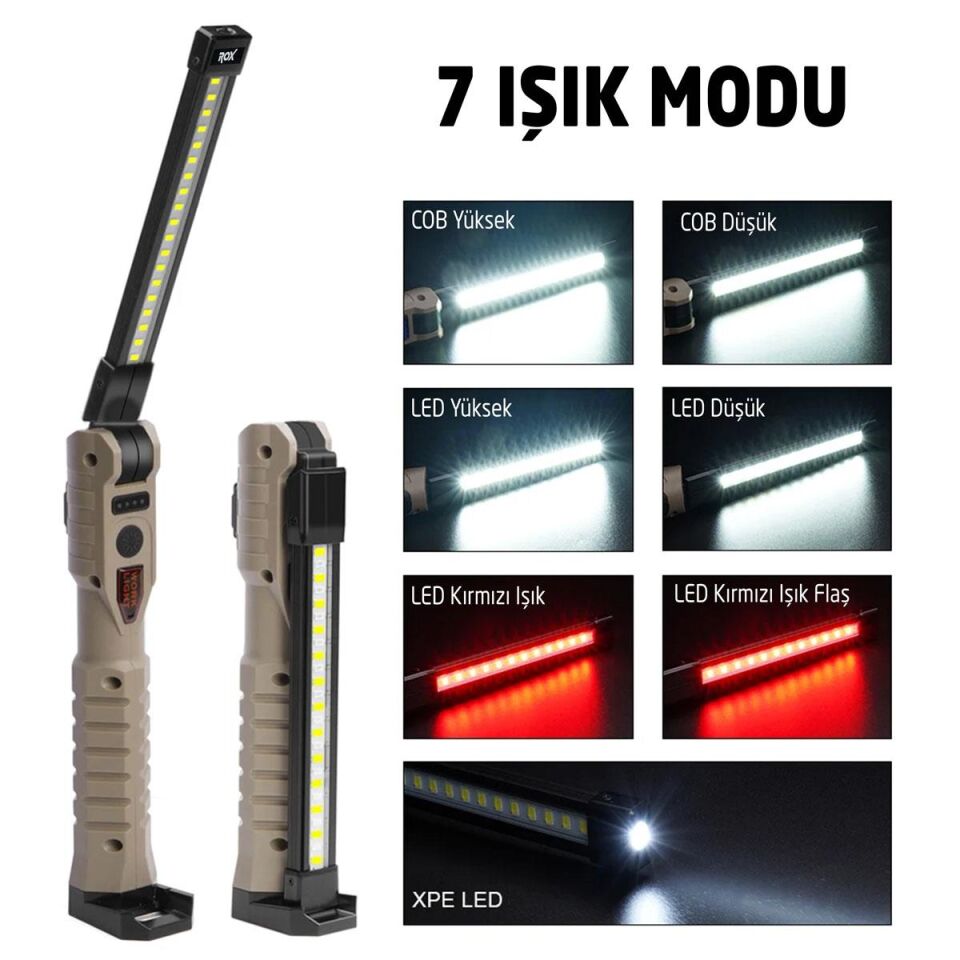 ROX Şarjlı Katlanır Çalışma Feneri 2000 Lümen (153ROX0221)