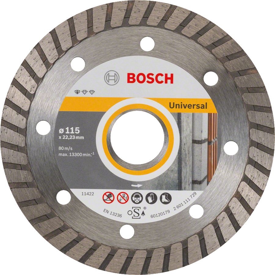 Bosch Aksesuarlar Bosch - Standard Seri Genel Yapı Malzemeleri İçin Turbo Segmanlı Elmas Kesme Diski 115 mm