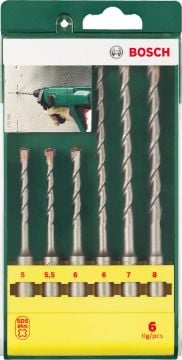 Bosch Aksesuarlar Bosch - SDS-Plus Kırıcı Delici Matkap Ucu Seti 6 Parça (5/5,5/6x110mm 6/7/8x160mm)